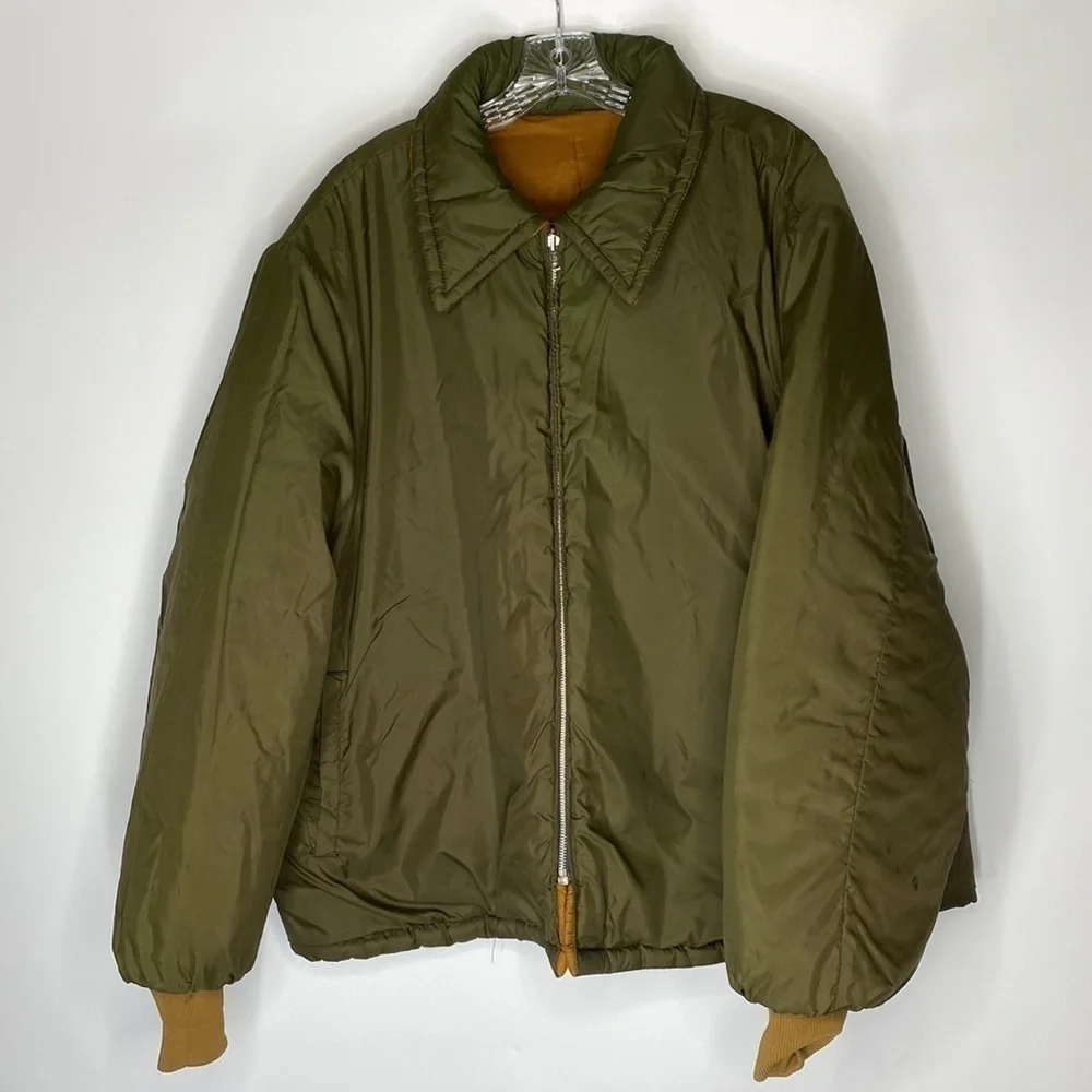 Vintage Sears Roebucks Brown Quilted Reversible Puffer Jacket Big 2XL